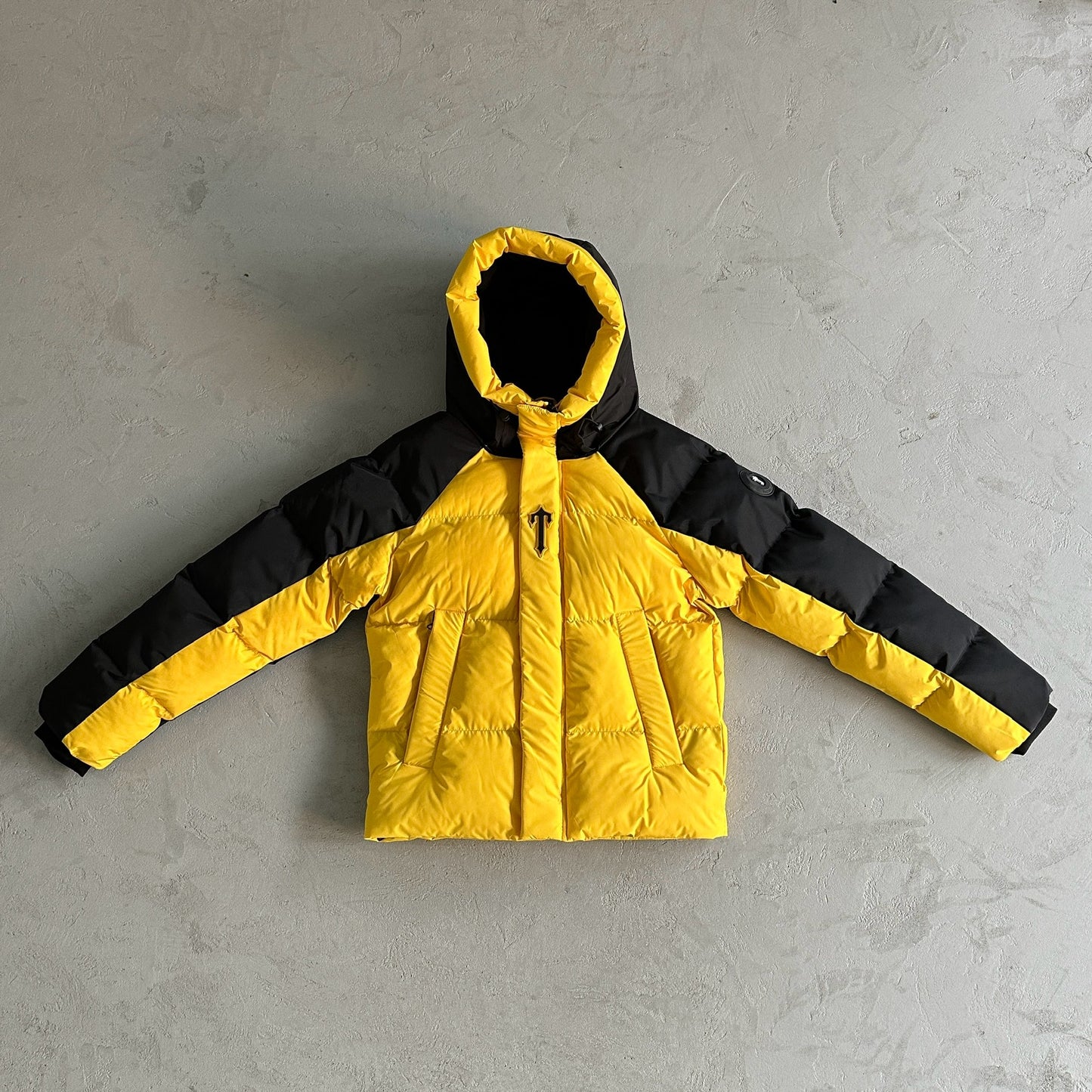 Trapstar Decoded Arch Puffer Jacket Back Yellow