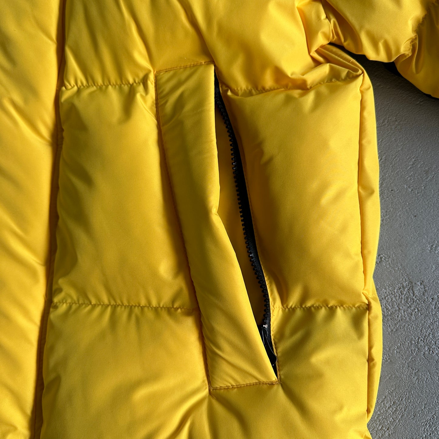 Trapstar Decoded Arch Puffer Jacket Back Yellow