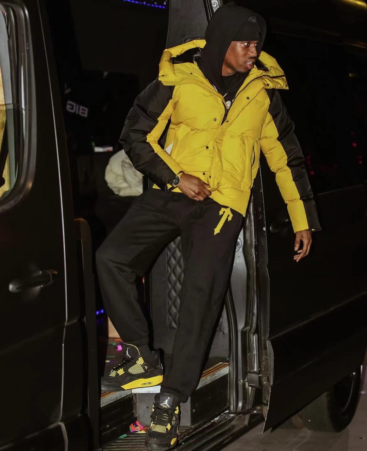 Trapstar Decoded Arch Puffer Jacket Back Yellow