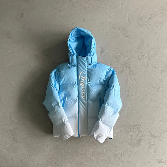 Trapstar Decoded 2.0 Hooded Puffer Jacket Sky Blue