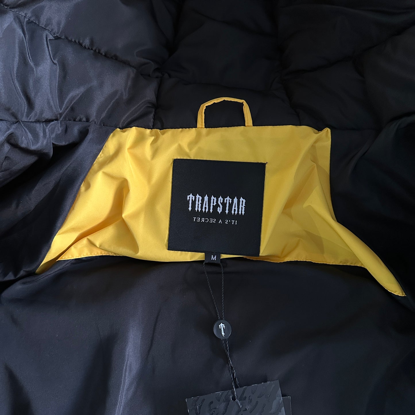 Trapstar Decoded Arch Puffer Jacket Back Yellow